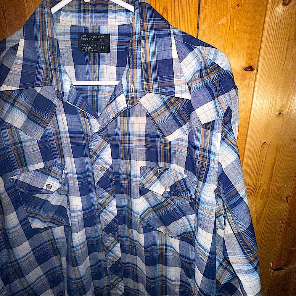 Vintage Wrangler Plaid Pearl Snap